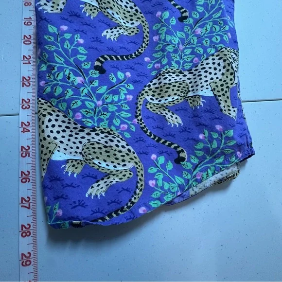 ANTHROPOLOGIE PRINTFRESH Violet Bagheera Cheetah Print Cropped Pajama Set Sz S - Picture 7 of 15